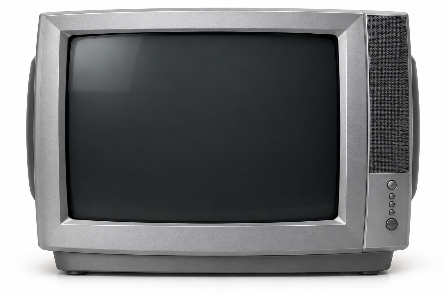 A chunky silver early-2000s television